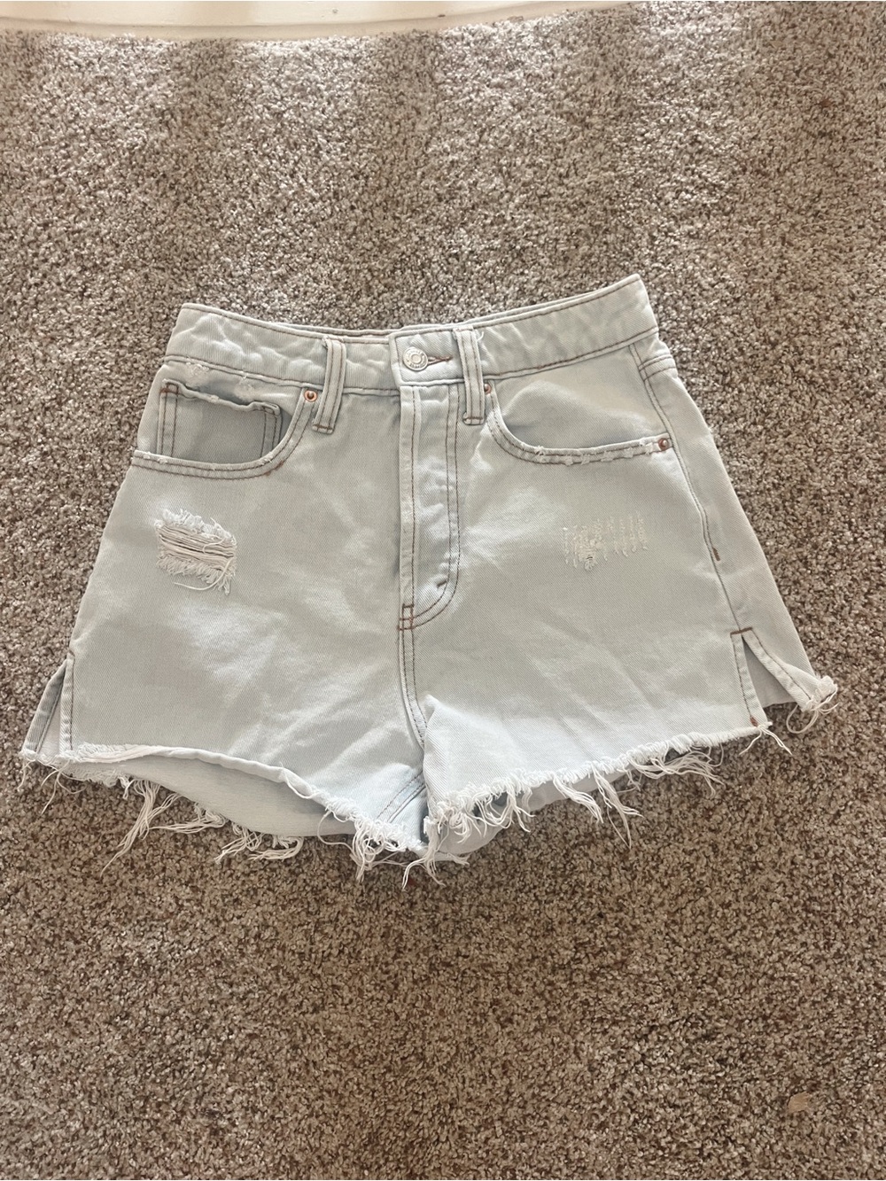 wild fable Light Blue Distressed Frayed Hem Denim Shorts